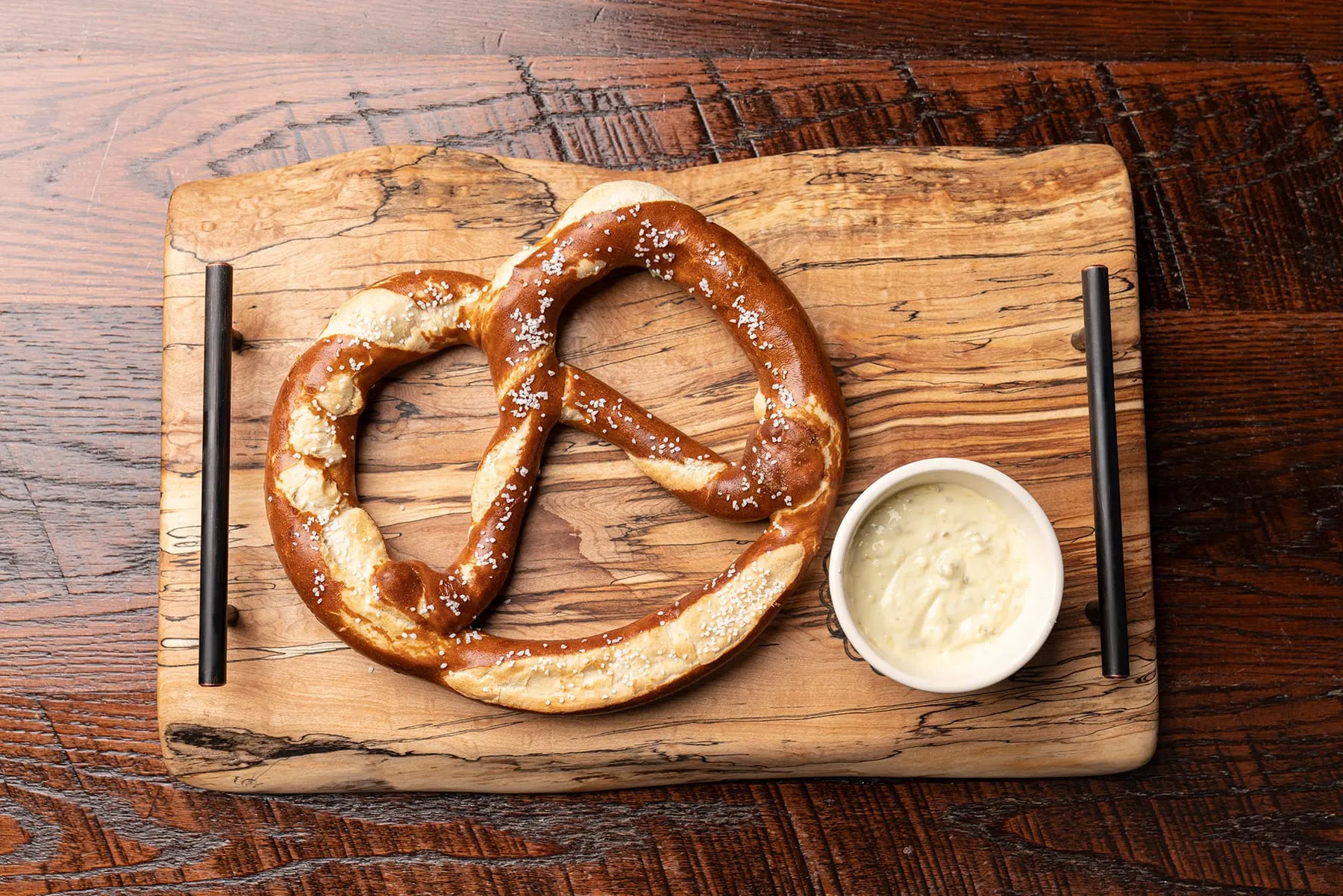 Big pretzel with queso blanco
